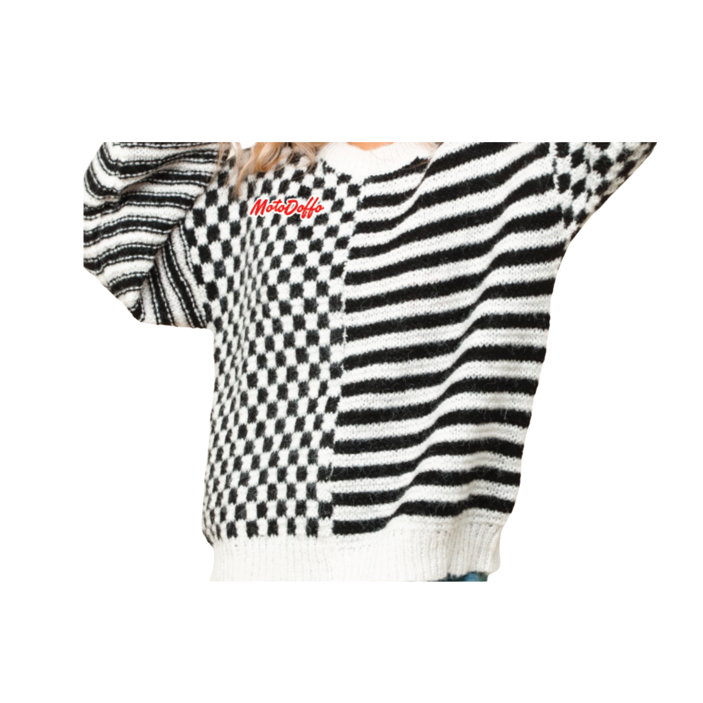 CHECK & STRIPES SWEATER