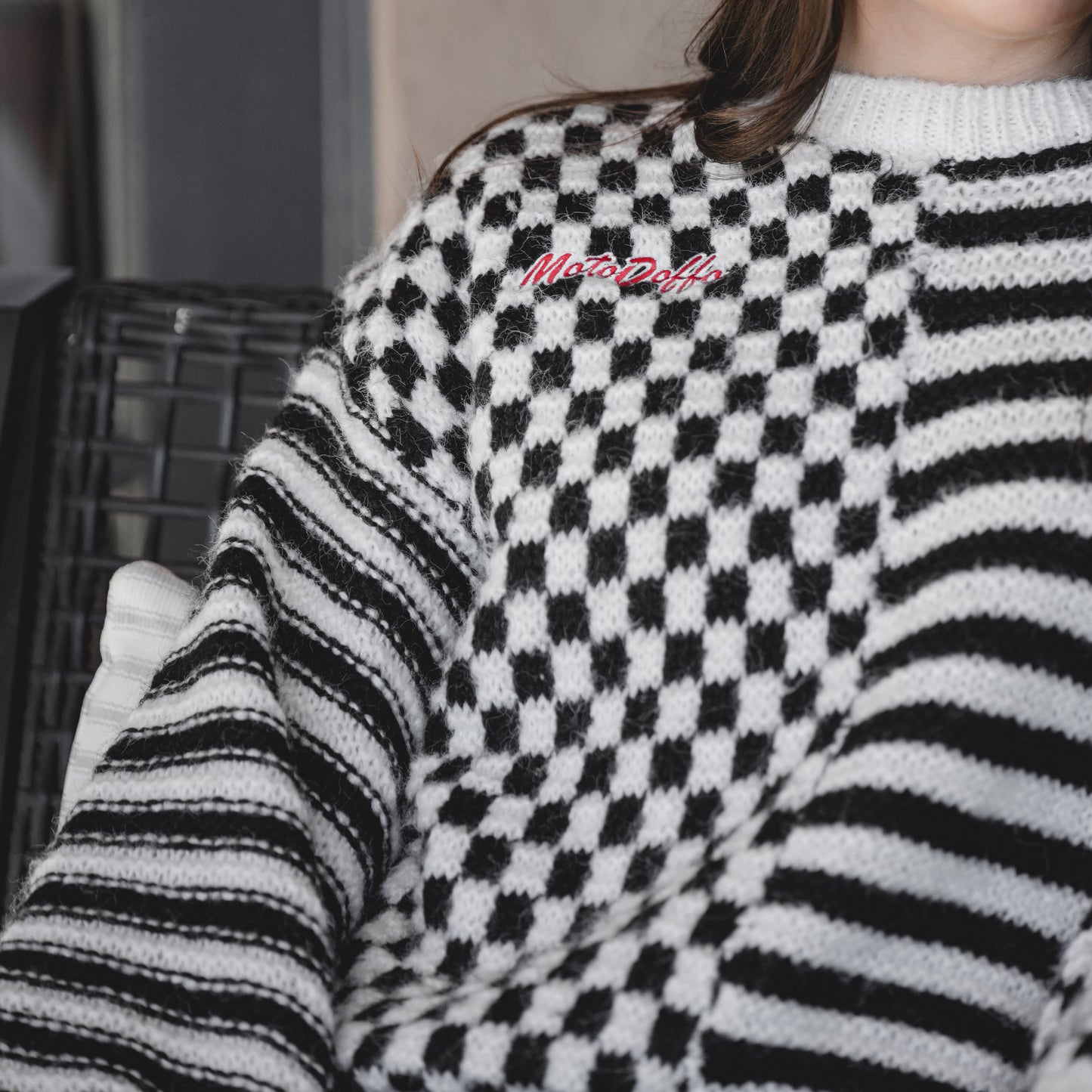 CHECK & STRIPES SWEATER