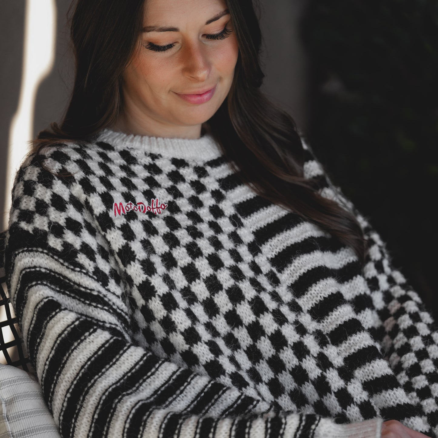 CHECK & STRIPES SWEATER